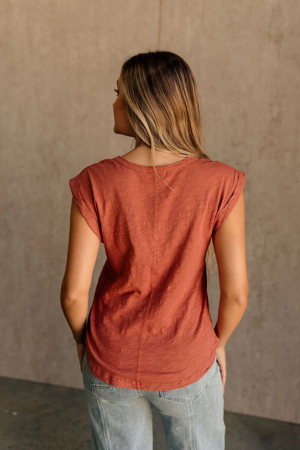 Lydia Rust Short Sleeve Top - Image 3