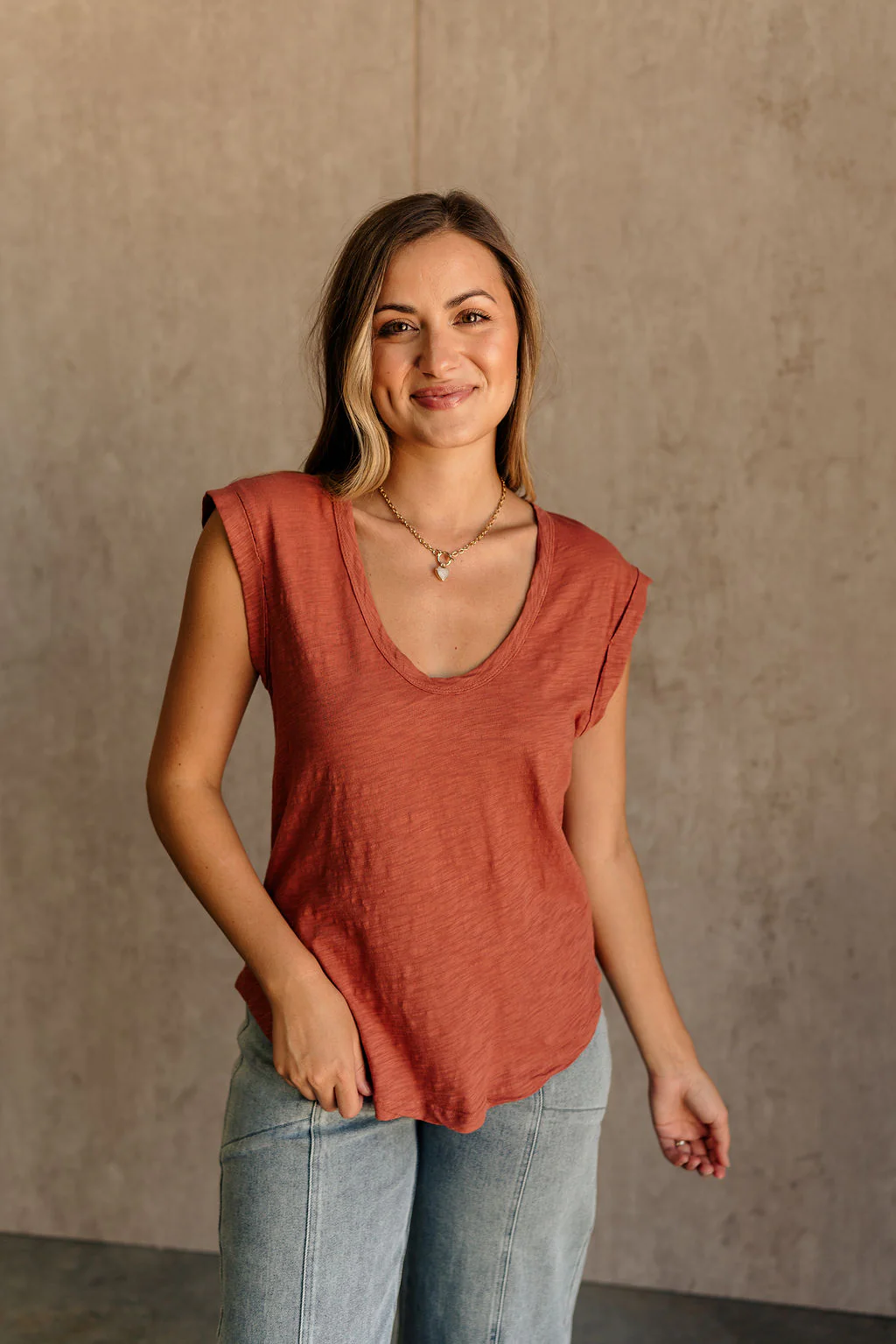 Lydia Rust Short Sleeve Top - Image 5