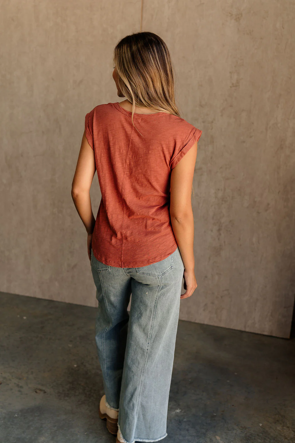 Lydia Rust Short Sleeve Top - Image 6