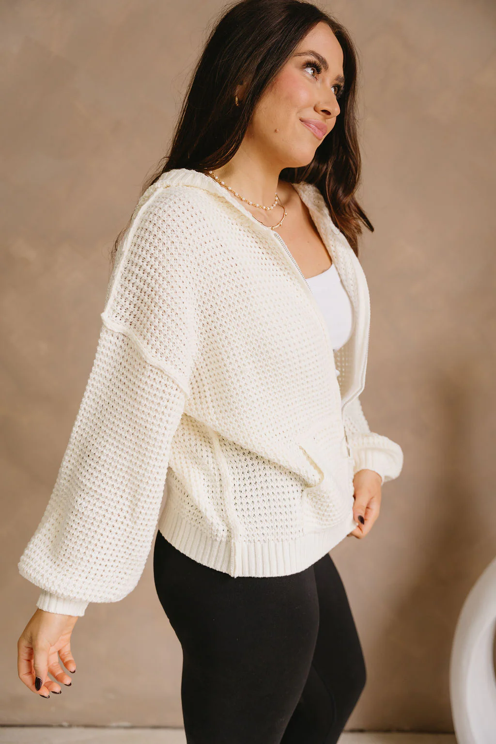 Selah Zip-Up Long Sleeve Knit Sweater - Image 3