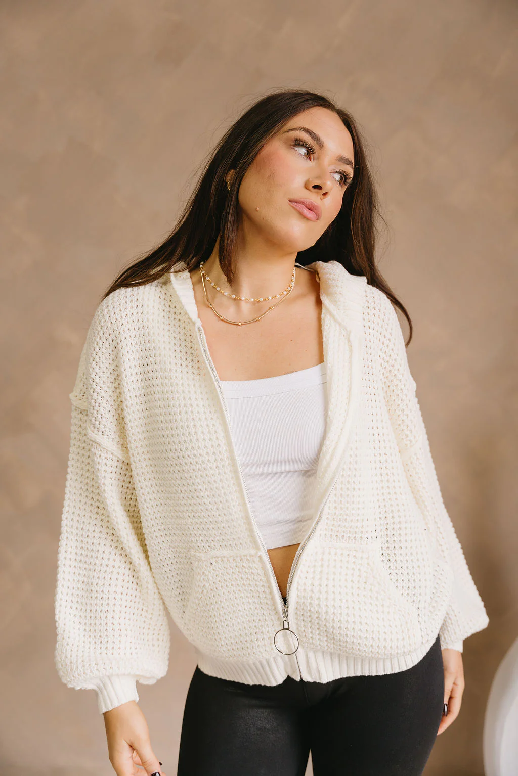 Selah Zip-Up Long Sleeve Knit Sweater - Image 7