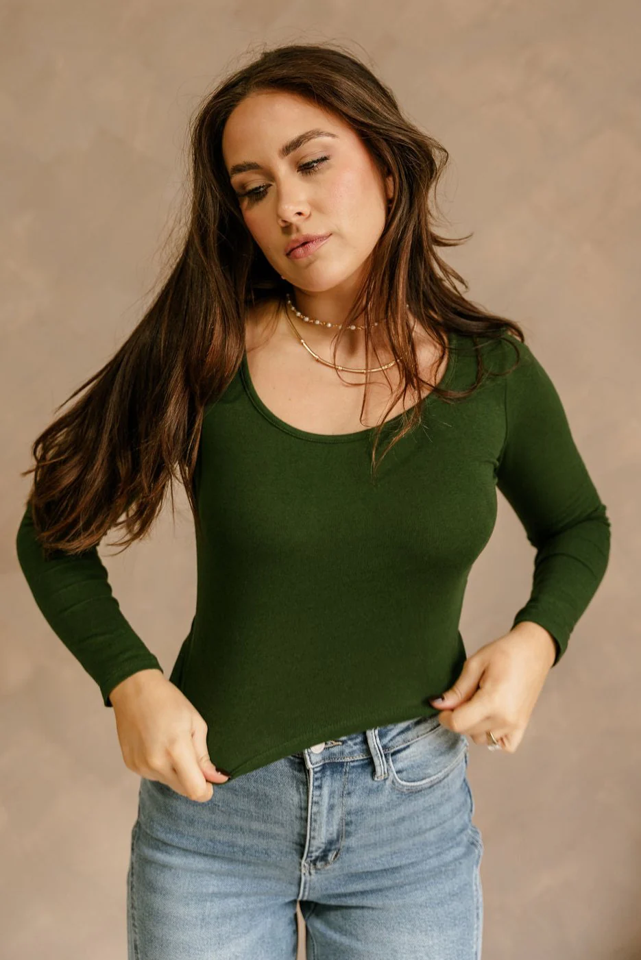 Mira Scoop Neckline Long Sleeve Top - Image 3
