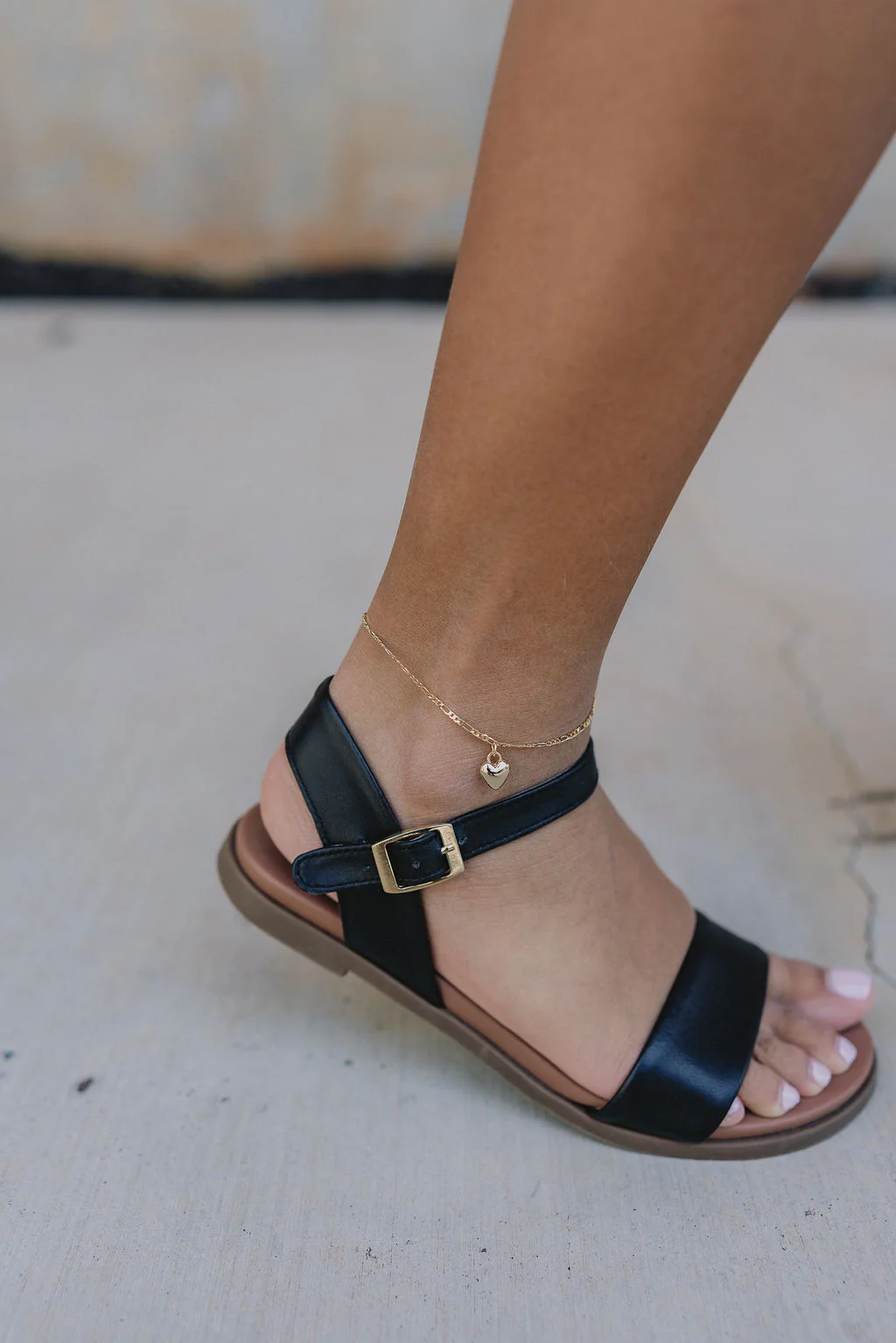 Londyn Gold Heart Chain Anklet - Image 2