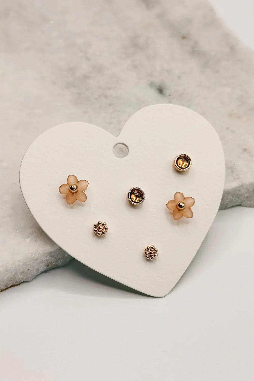 Eden Blush & Gold Stud Earring Set