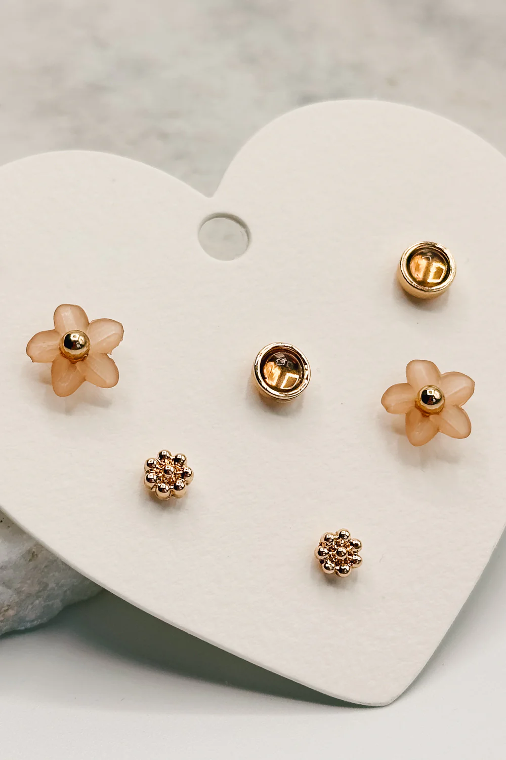 Eden Blush & Gold Stud Earring Set - Image 2