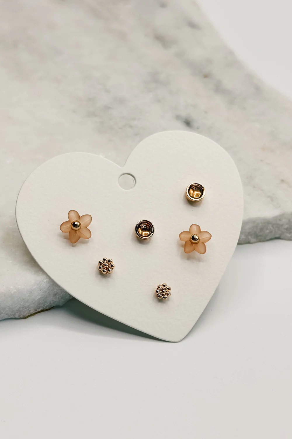 Eden Blush & Gold Stud Earring Set - Image 3