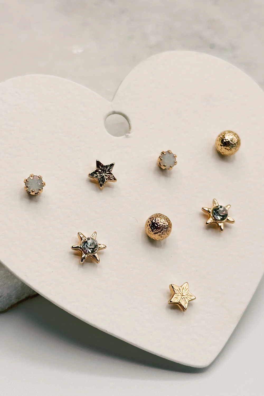 Lucia Gold Starburst Stud Earring Set