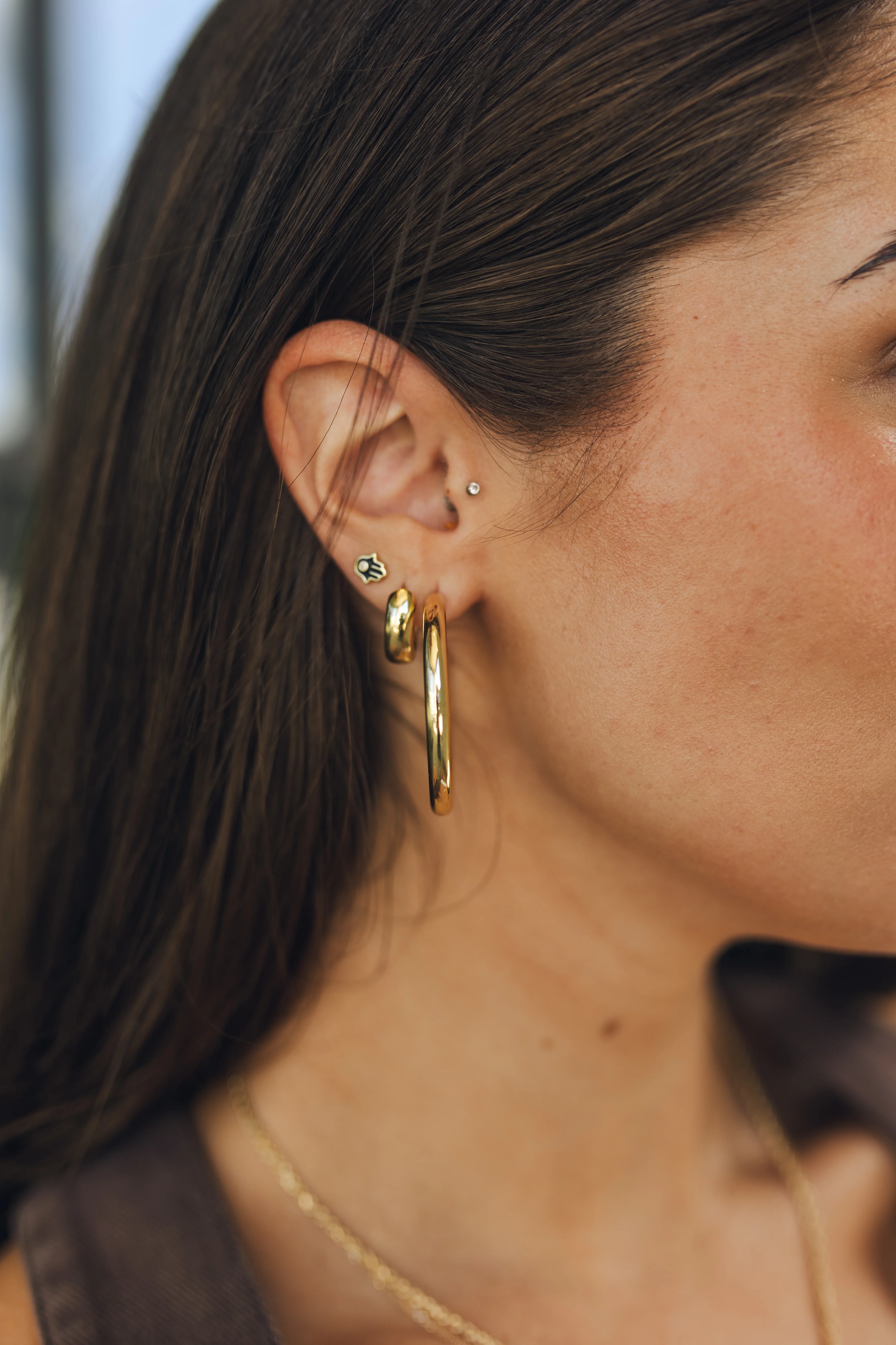 Hazel Gold Dipped Hoops