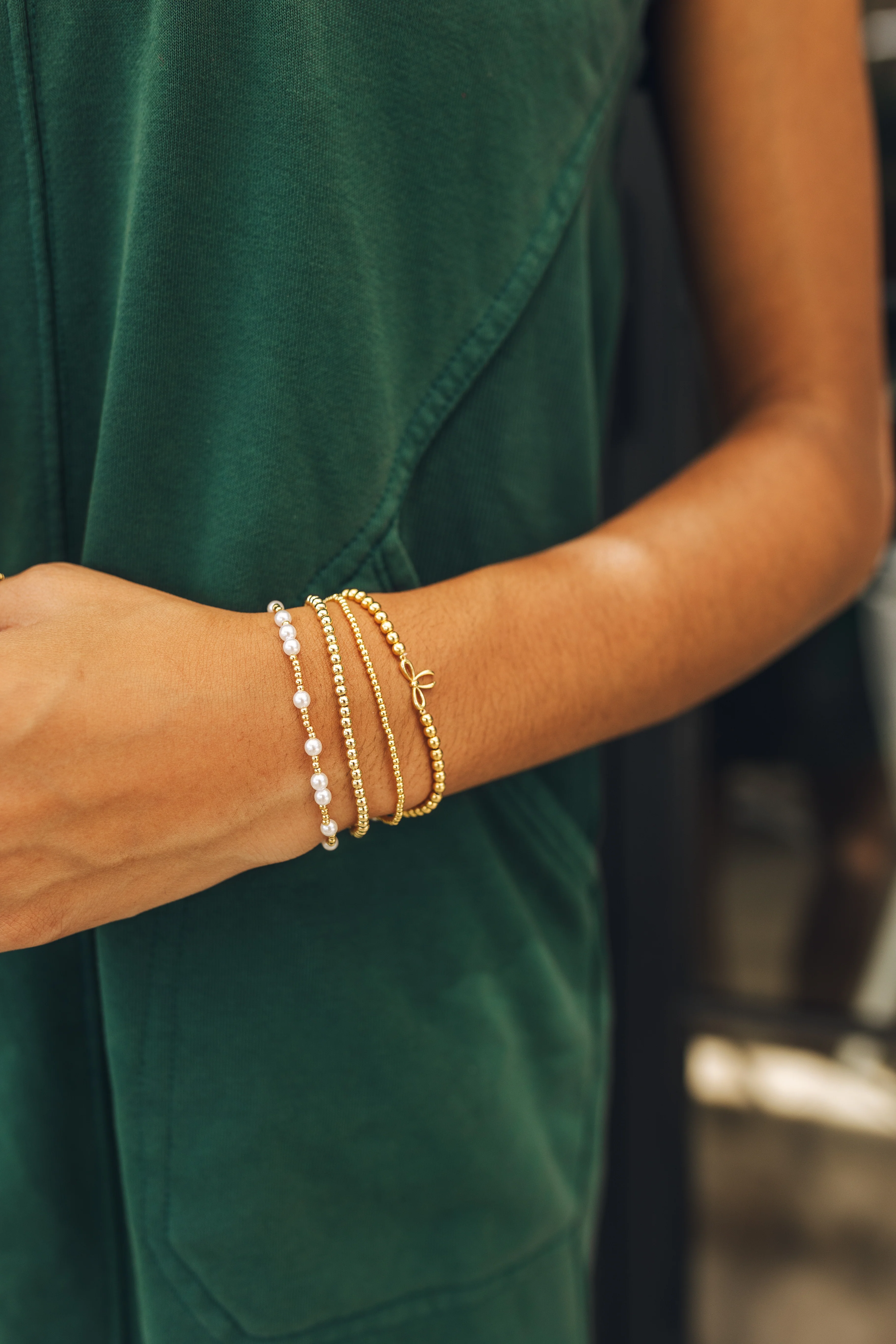 Stella Gold Dipped and Pearl Beaded Bracelet