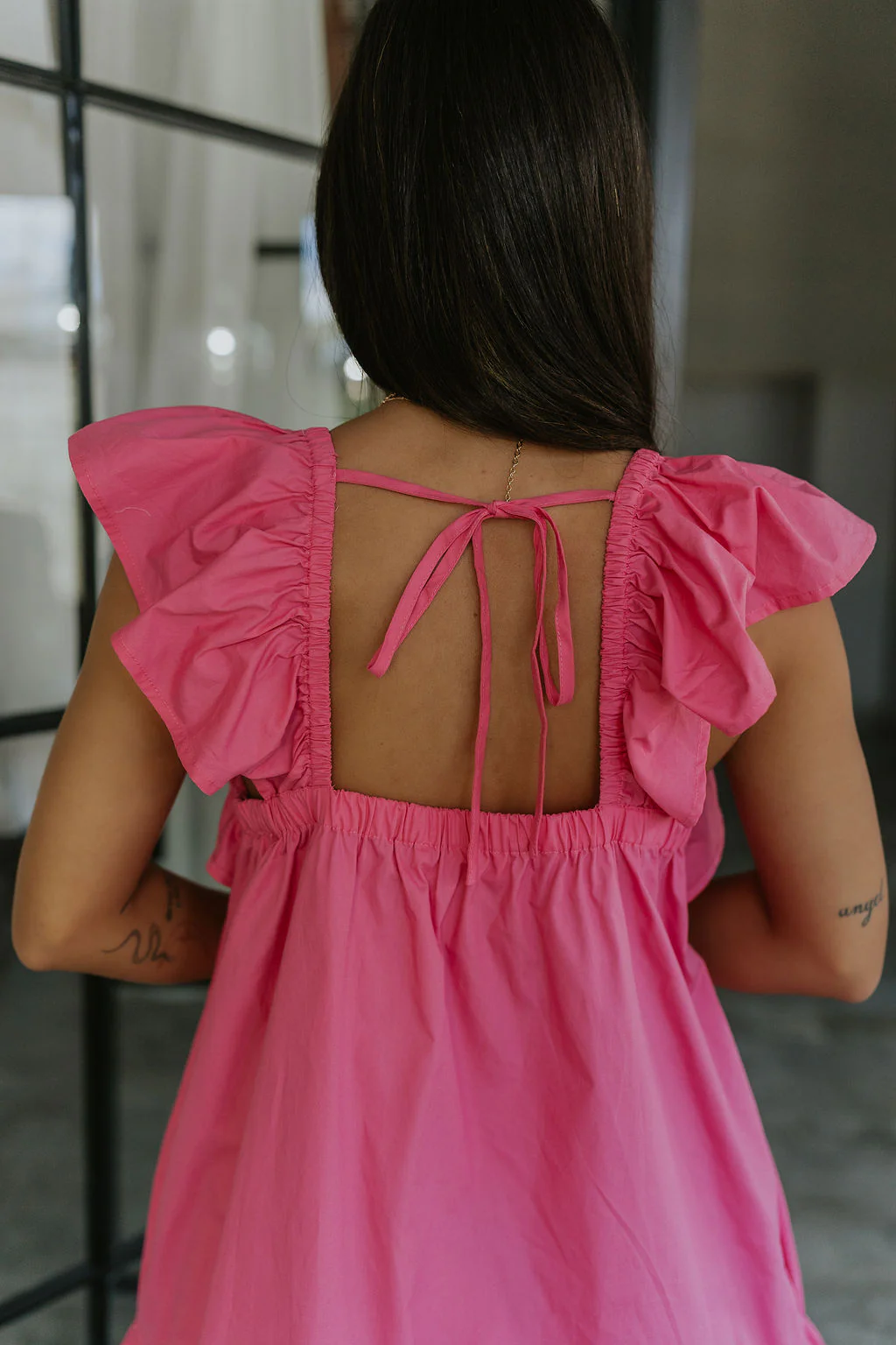 Alani Pink Ruffle Mini Dress - Image 6