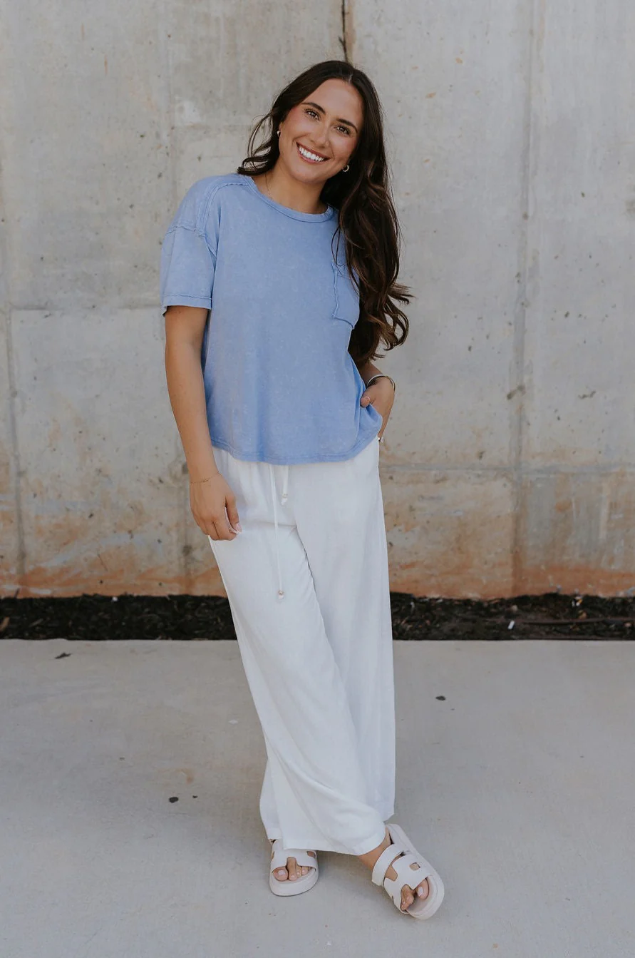 Ada Washed Cotton Short Sleeve Top - Image 21