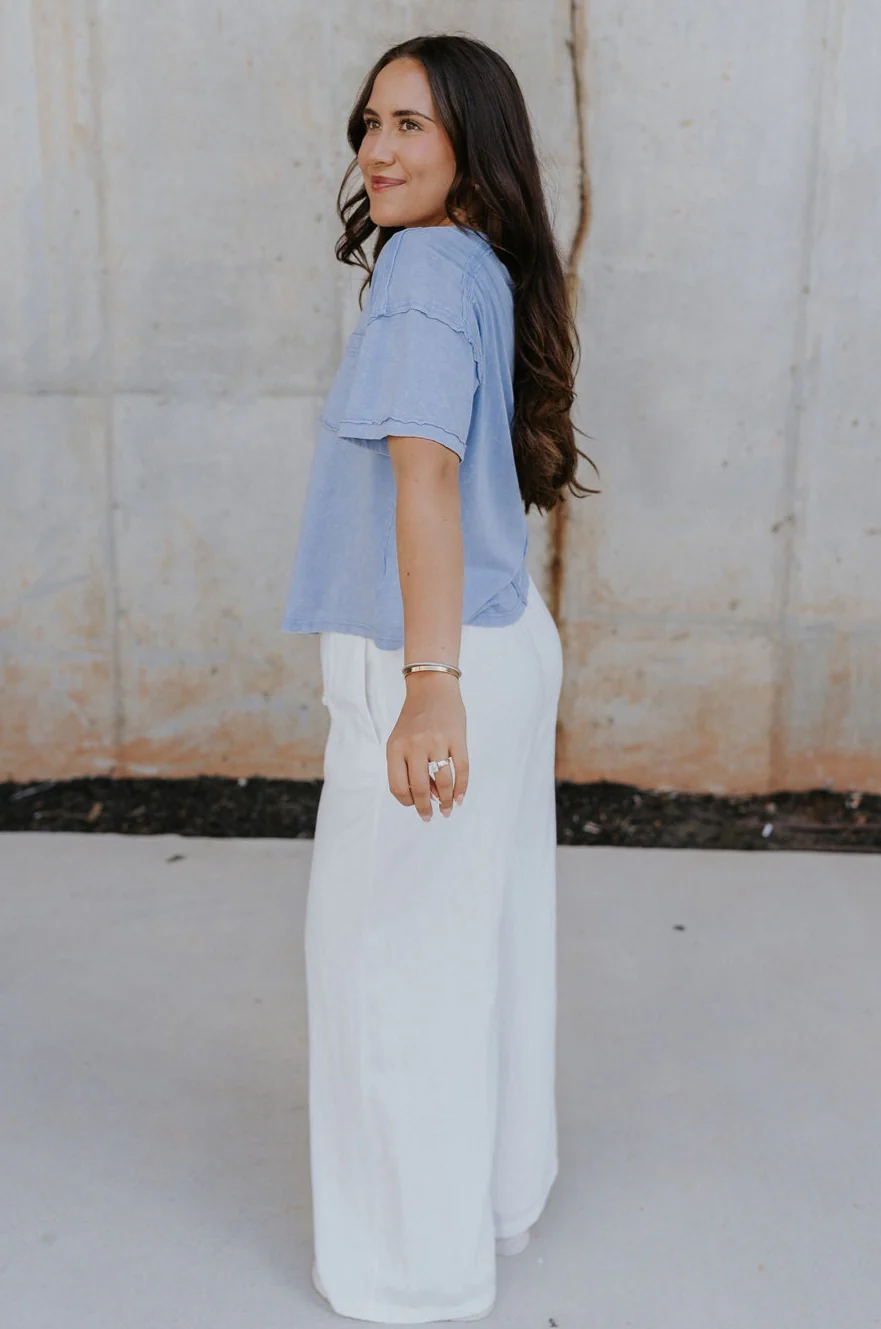 Ada Washed Cotton Short Sleeve Top - Image 25