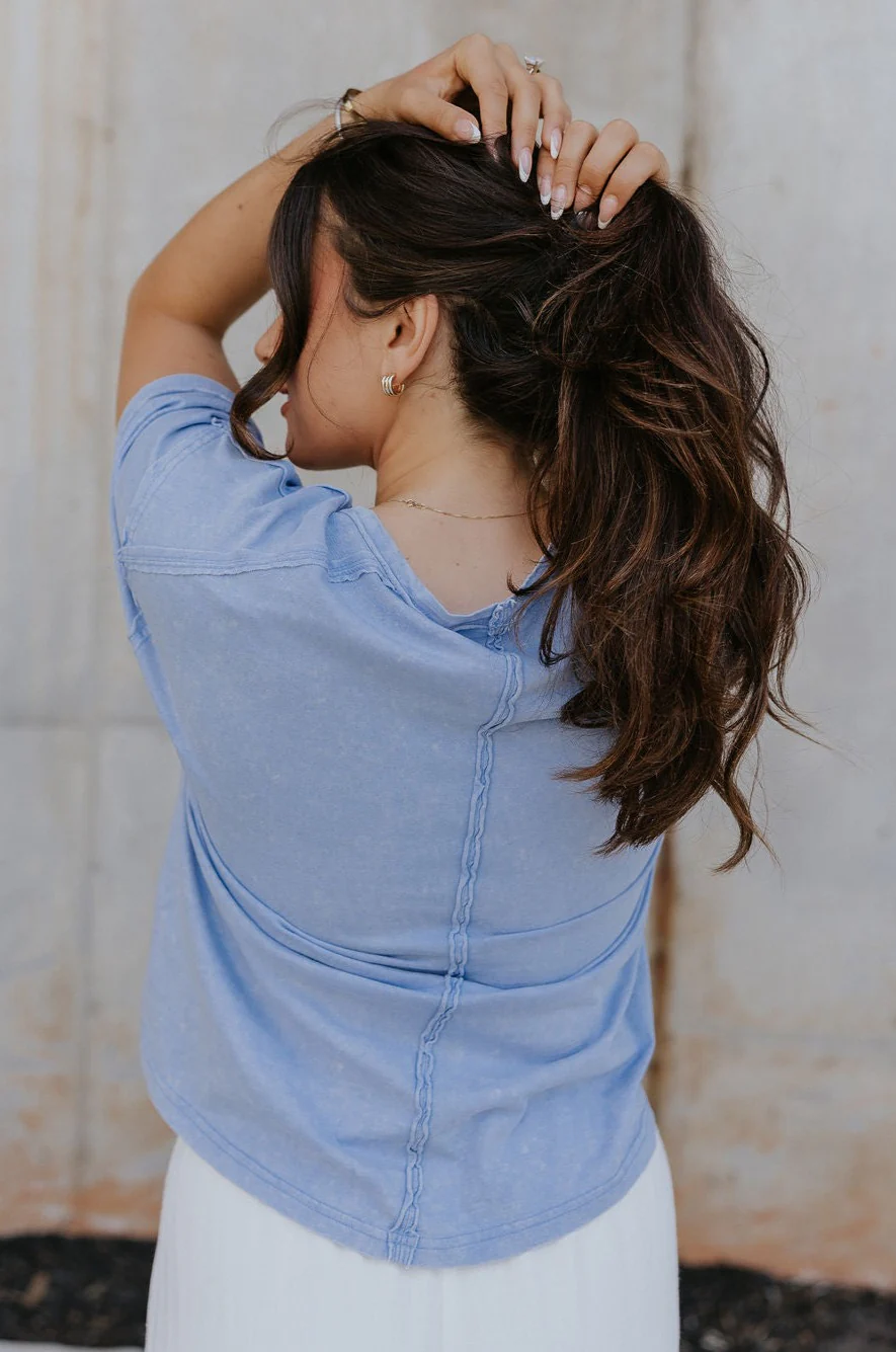 Ada Washed Cotton Short Sleeve Top - Image 26