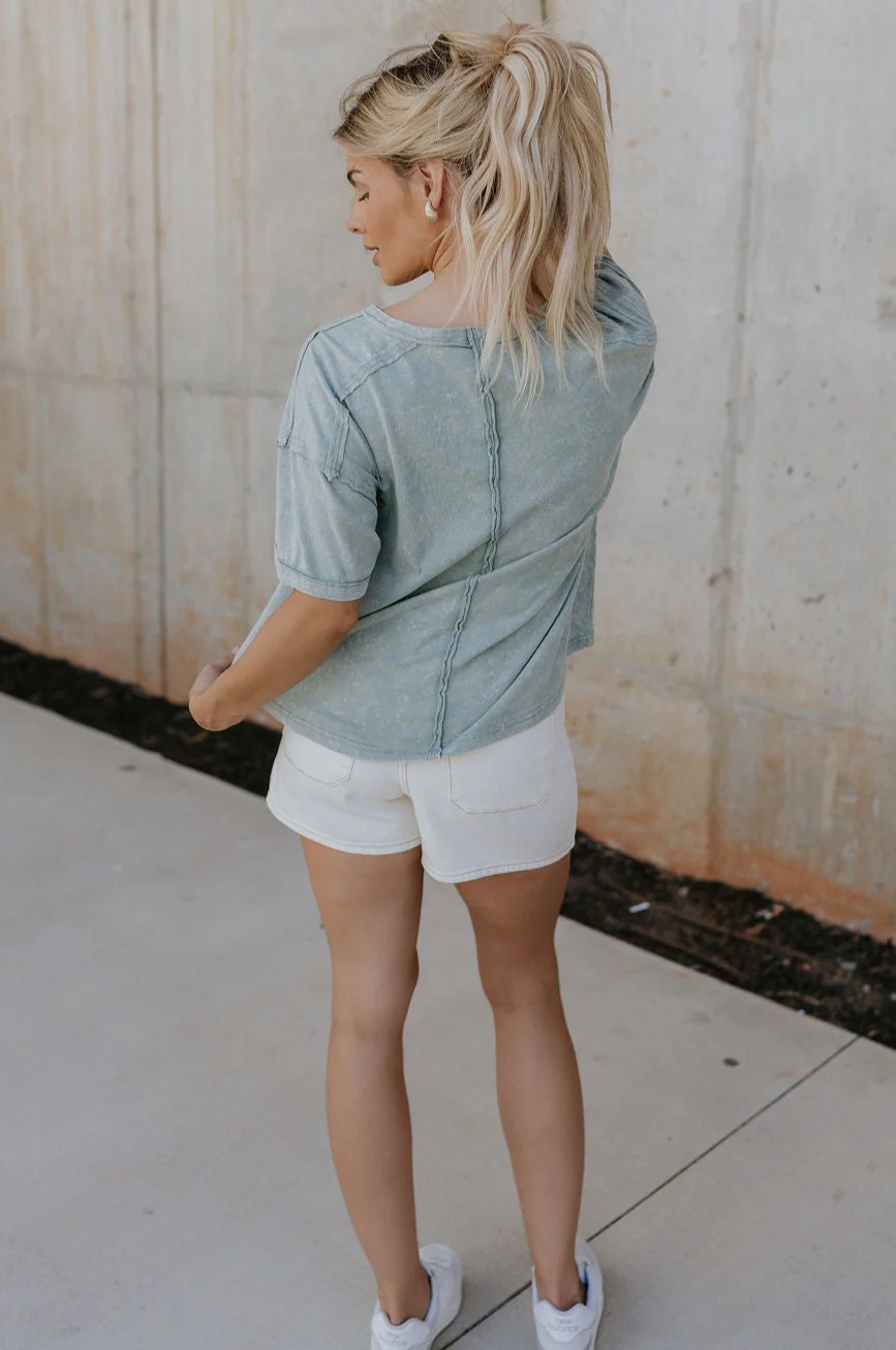 Ada Washed Cotton Short Sleeve Top - Image 33