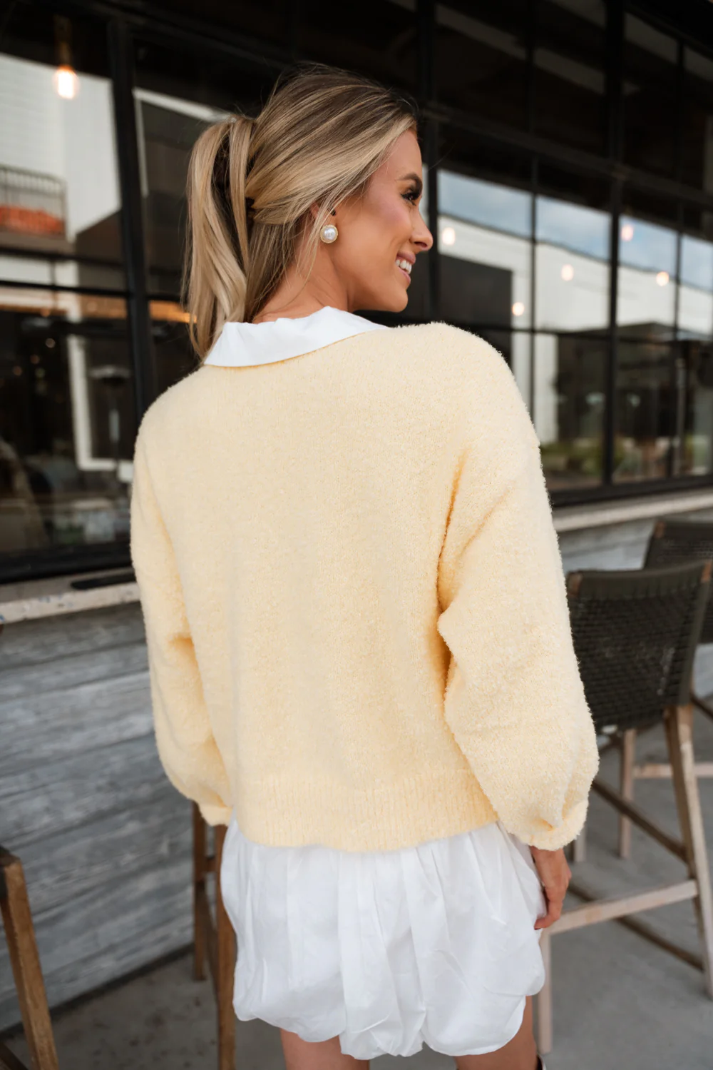Addilyn Yellow Bows Knit Cardigan - Image 4