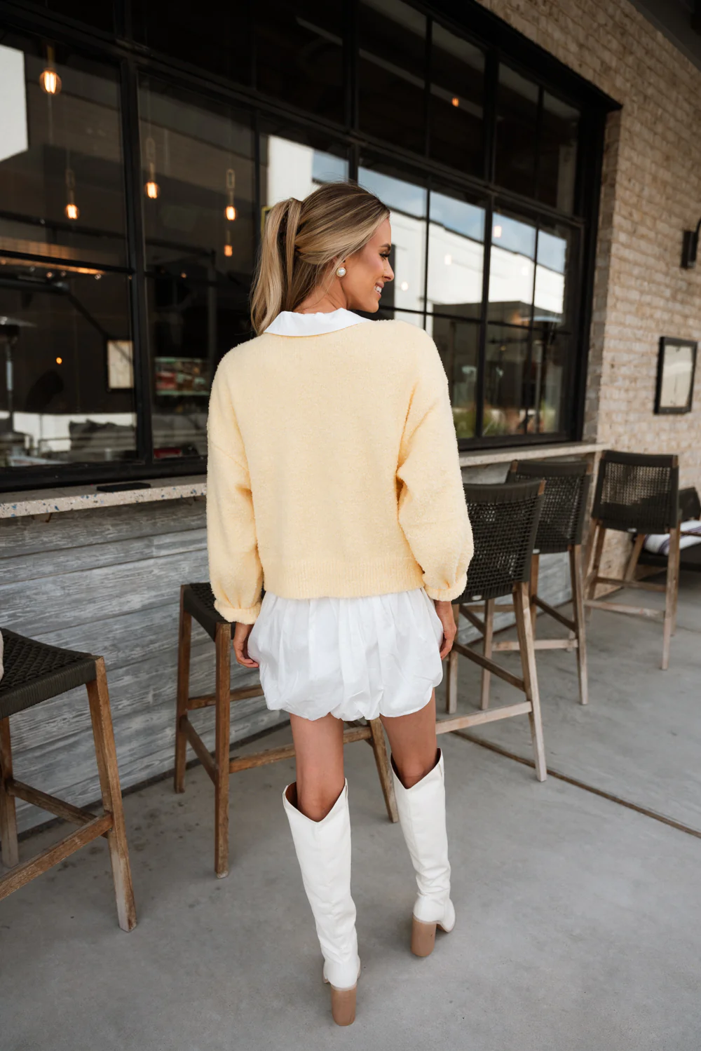 Addilyn Yellow Bows Knit Cardigan - Image 5