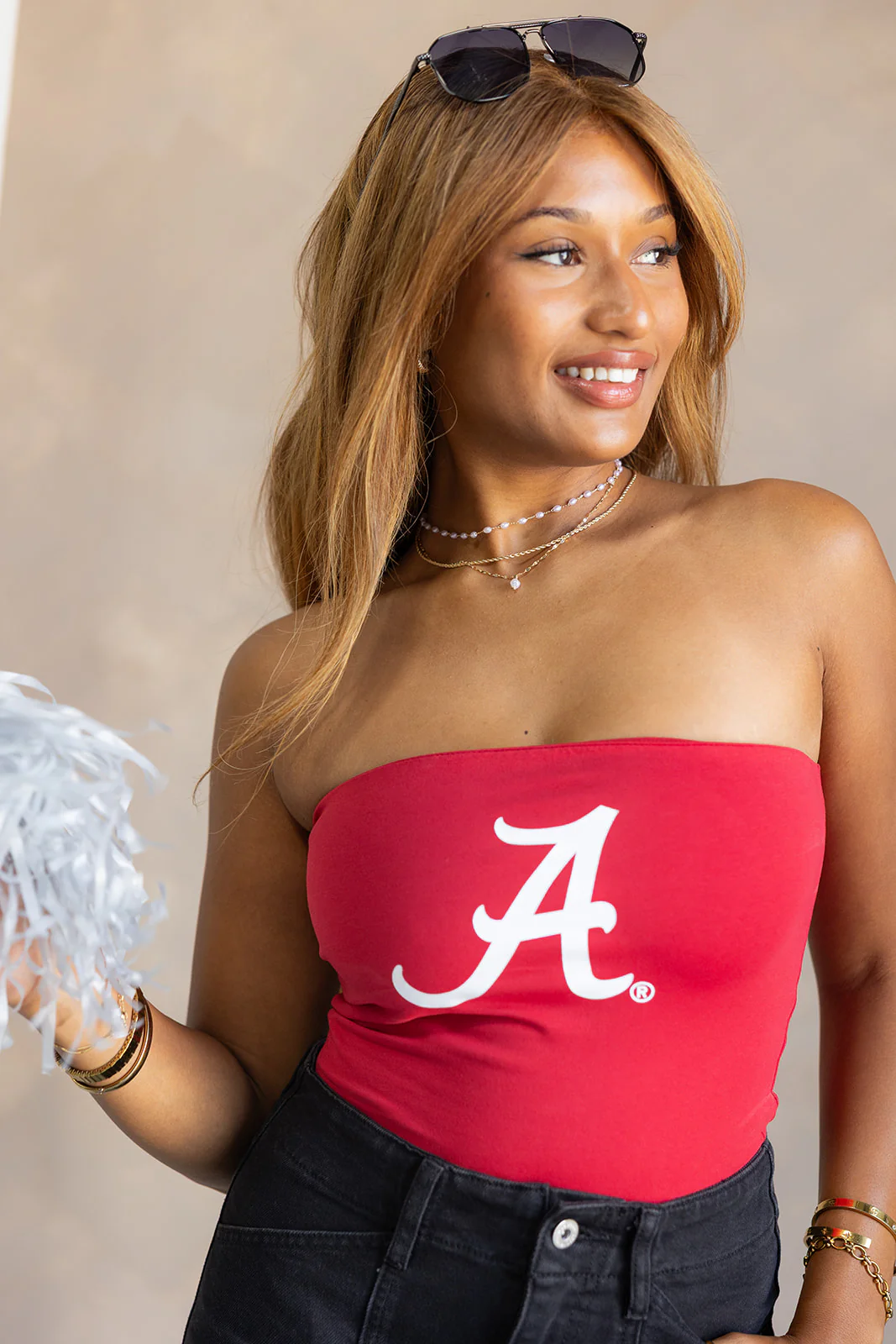 Alabama "A" Crimson & White Tube Top - Image 2
