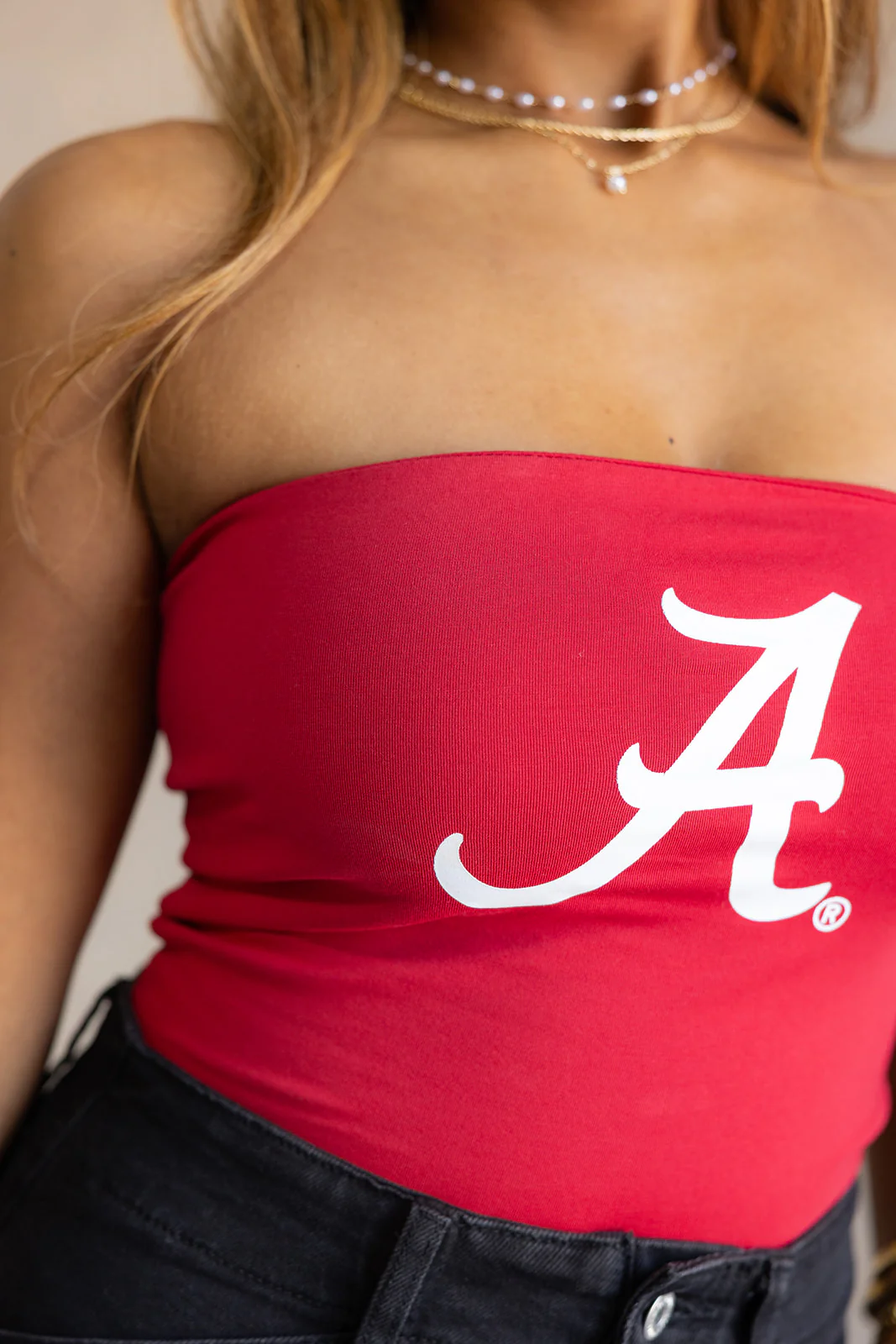 Alabama "A" Crimson & White Tube Top - Image 5