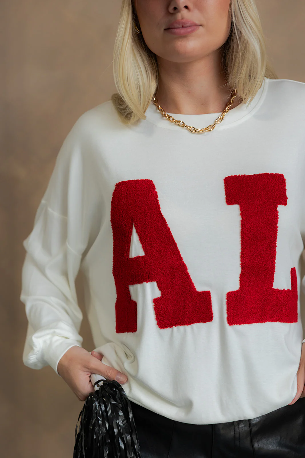 Alabama "AL" Crimson & White Top - Image 5