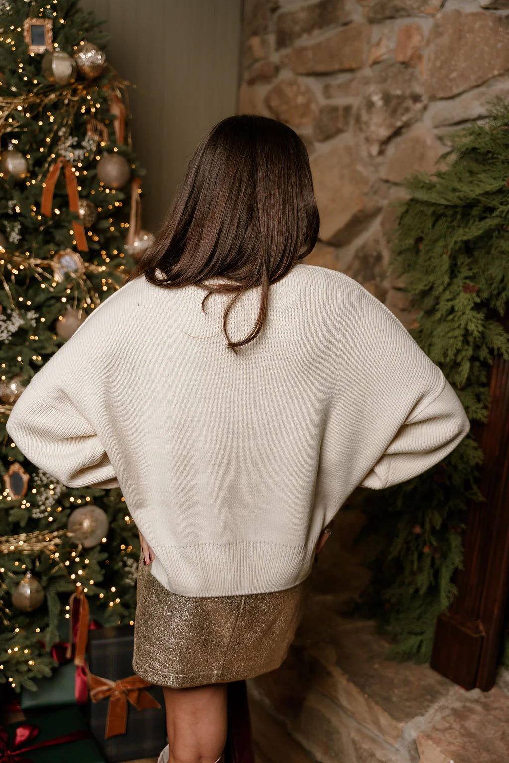 Alaina Cream Ribbed Knit Sweater - Image 13