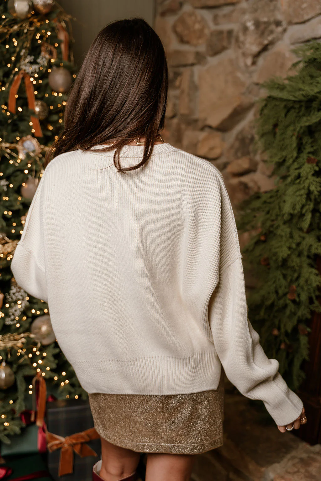 Alaina Cream Ribbed Knit Sweater - Image 14