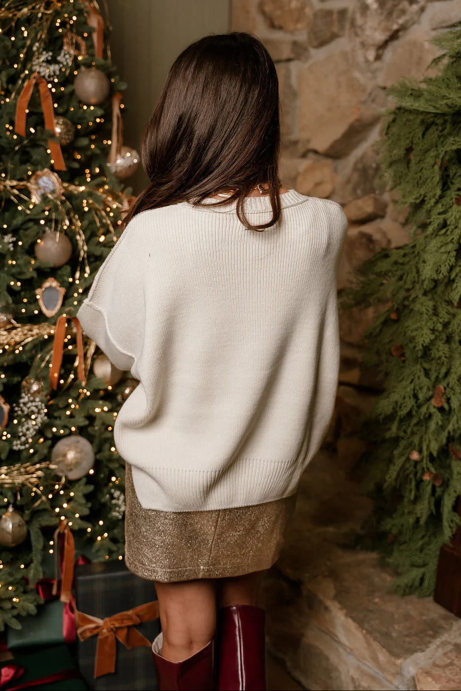 Alaina Cream Ribbed Knit Sweater - Image 15