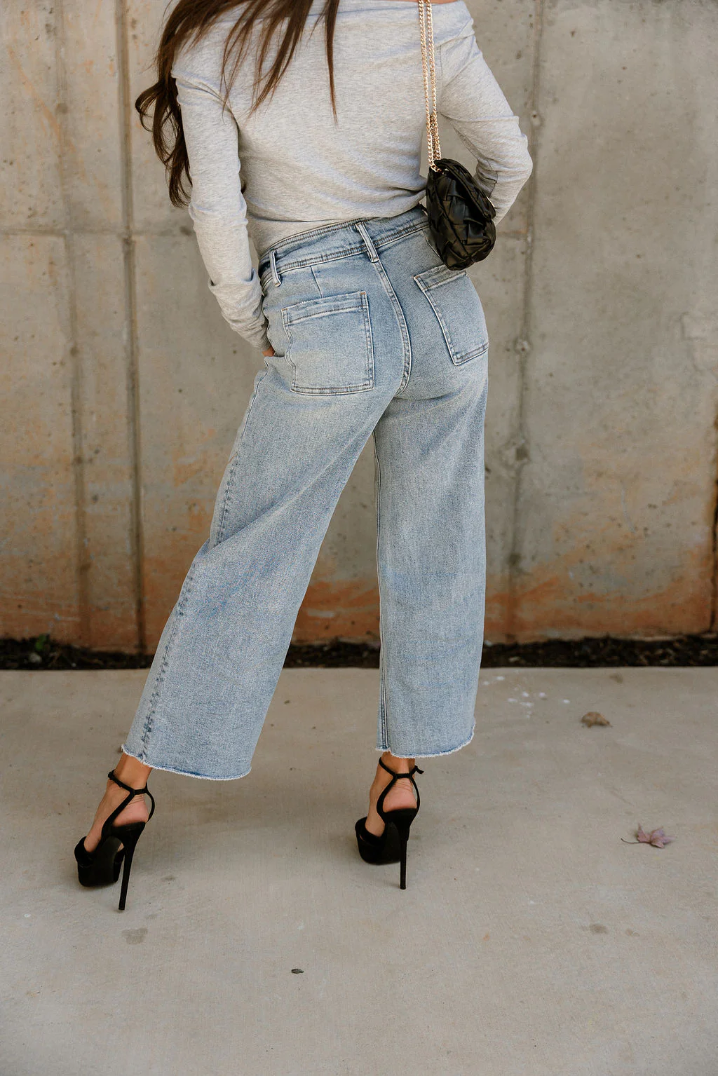 Alaina Light Wash Cropped Flare Jeans - Image 5