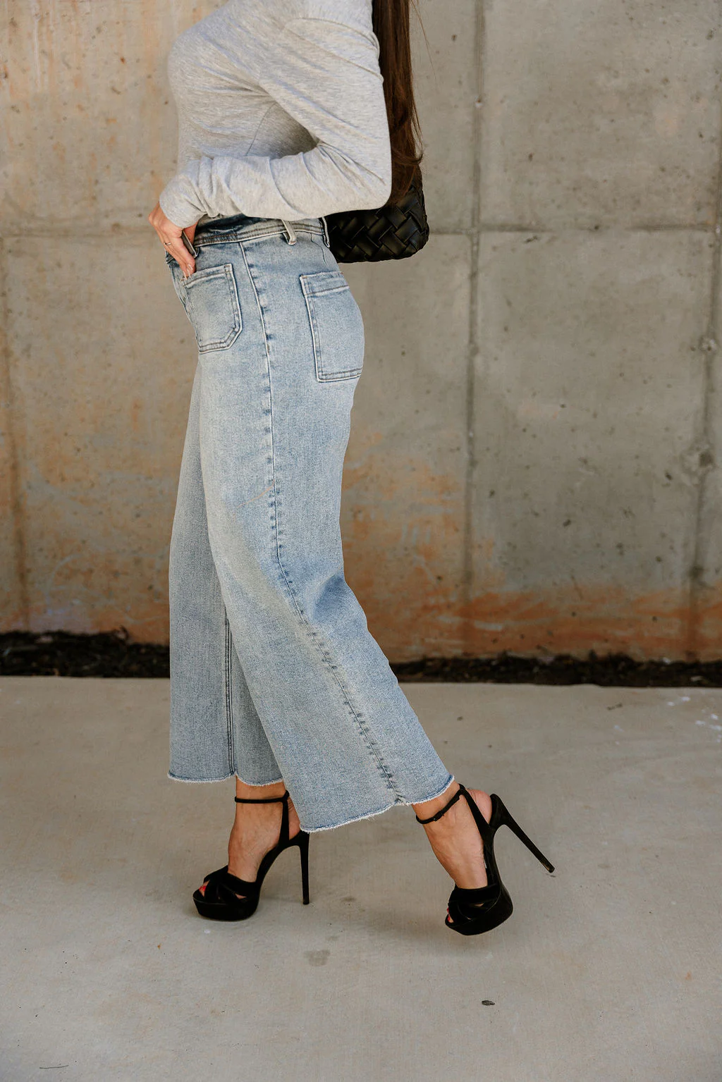 Alaina Light Wash Cropped Flare Jeans - Image 6