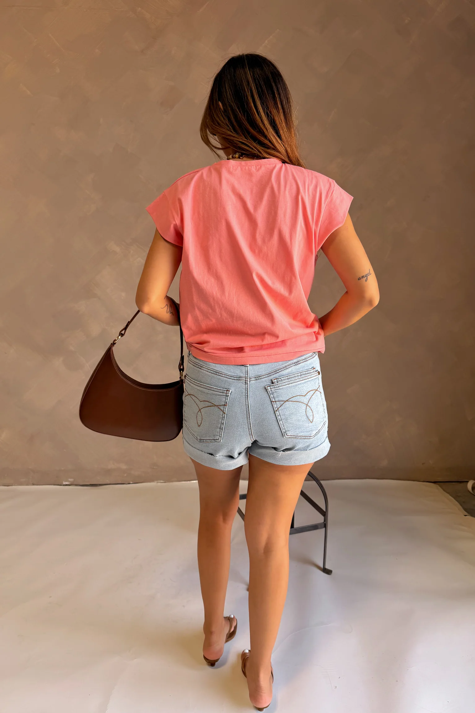 Alaina Melon Pink Short Sleeve Top - Image 7
