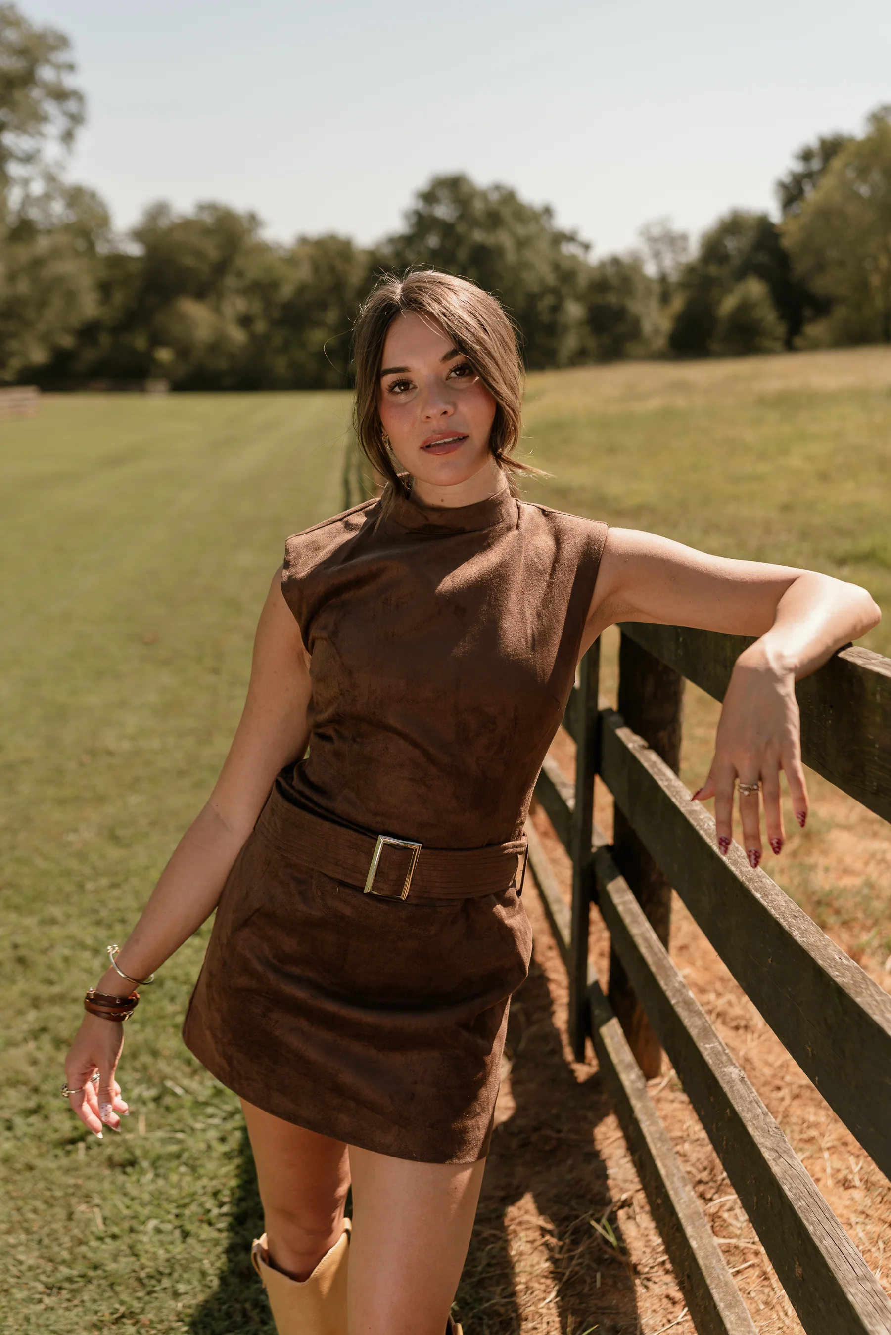 Alessia Faux Suede Mini Dress - Image 3
