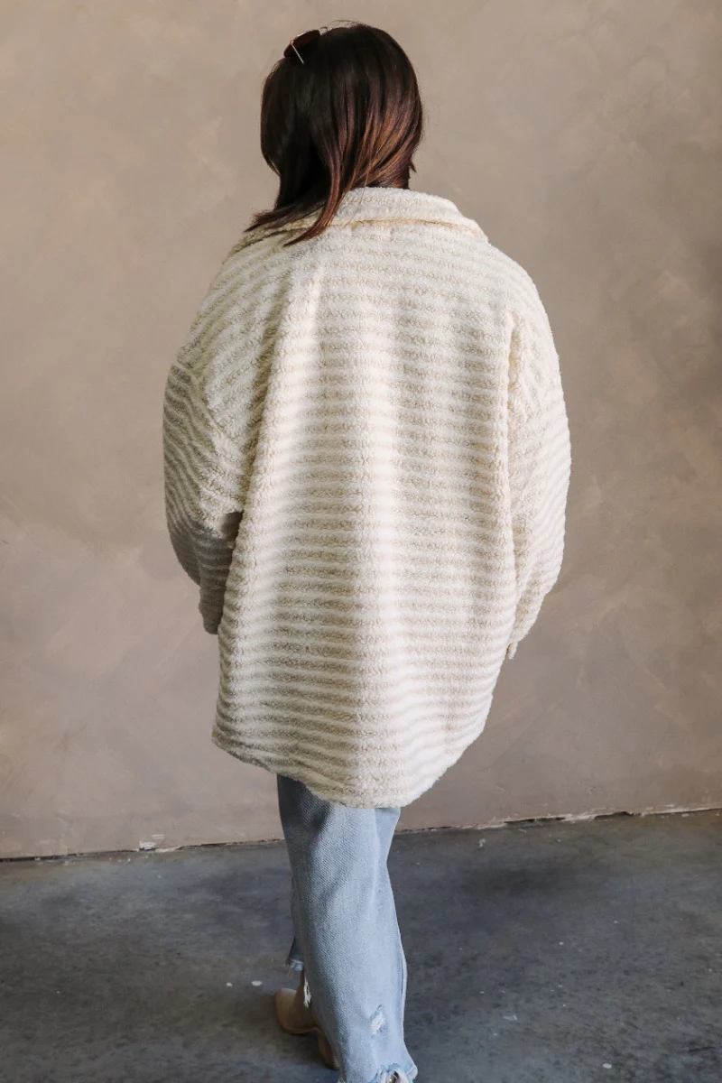 Alice Ivory Sherpa Long Sleeve Jacket - Image 7