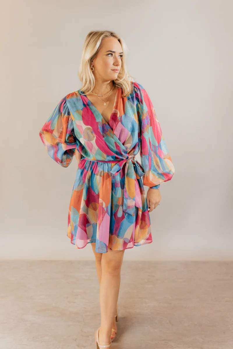 Alice Printed Long Sleeve Mini Dress - Image 2