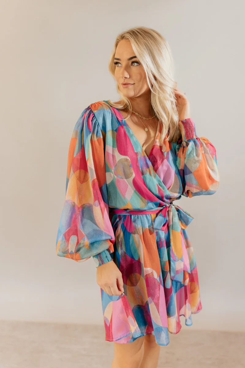 Alice Printed Long Sleeve Mini Dress - Image 3