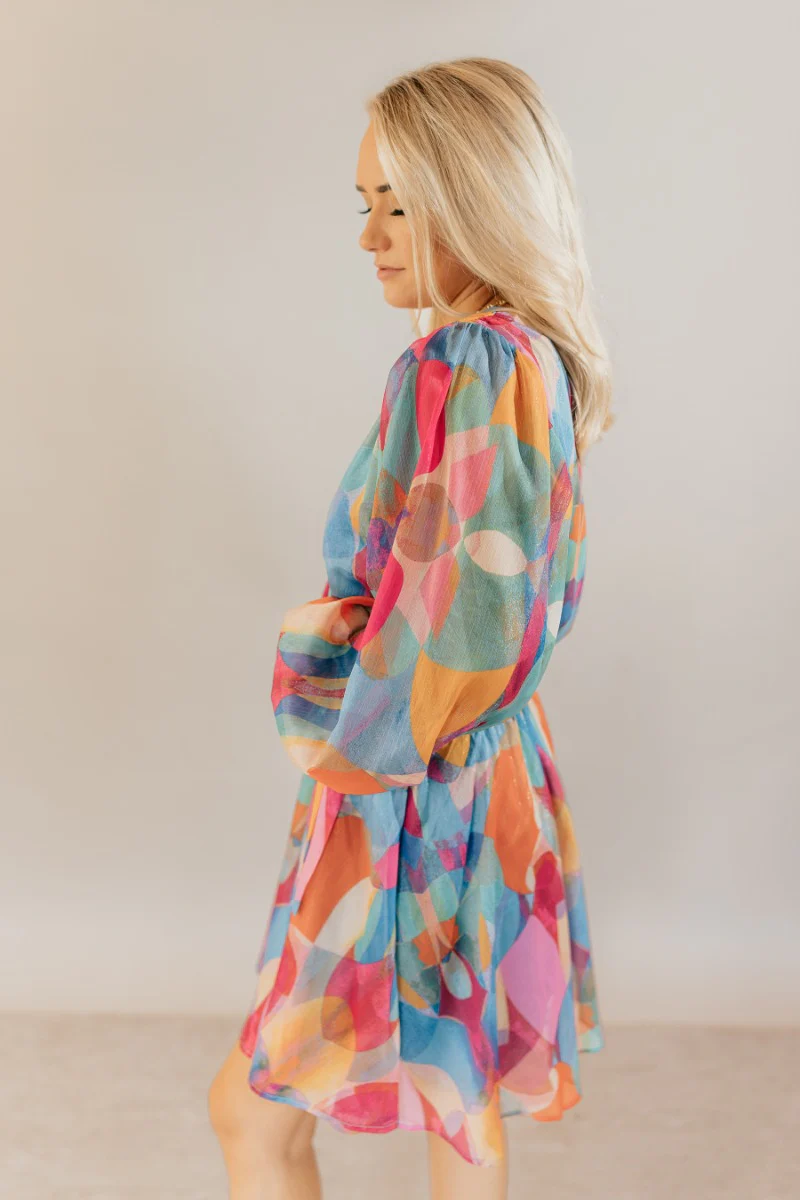 Alice Printed Long Sleeve Mini Dress - Image 5