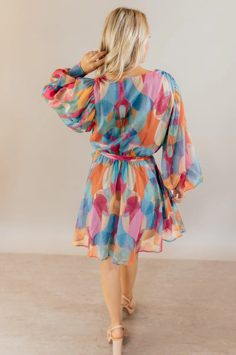 Alice Printed Long Sleeve Mini Dress - Image 8