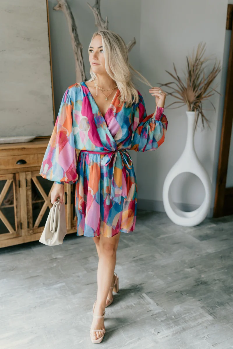 Alice Printed Long Sleeve Mini Dress - Image 9