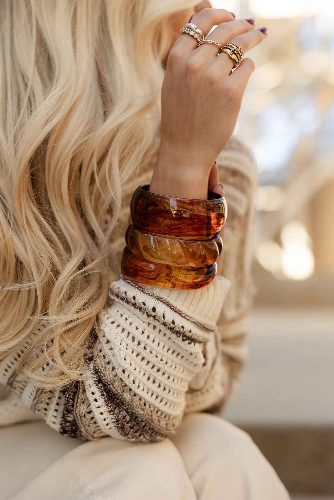 Alicia Brown Tortoise Bangle Set - Image 3