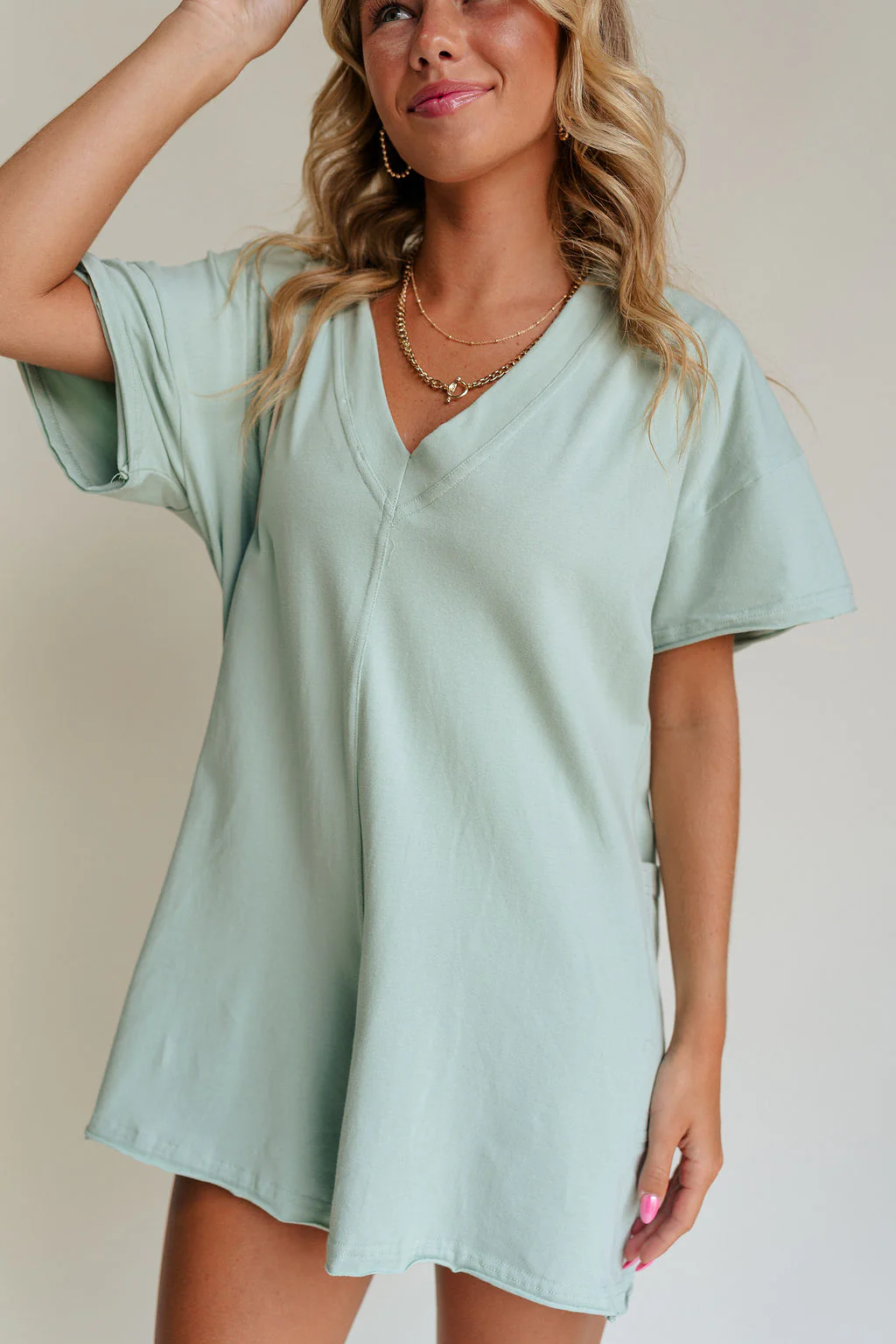 Aline V-Neckline Short Sleeve Romper - Image 3