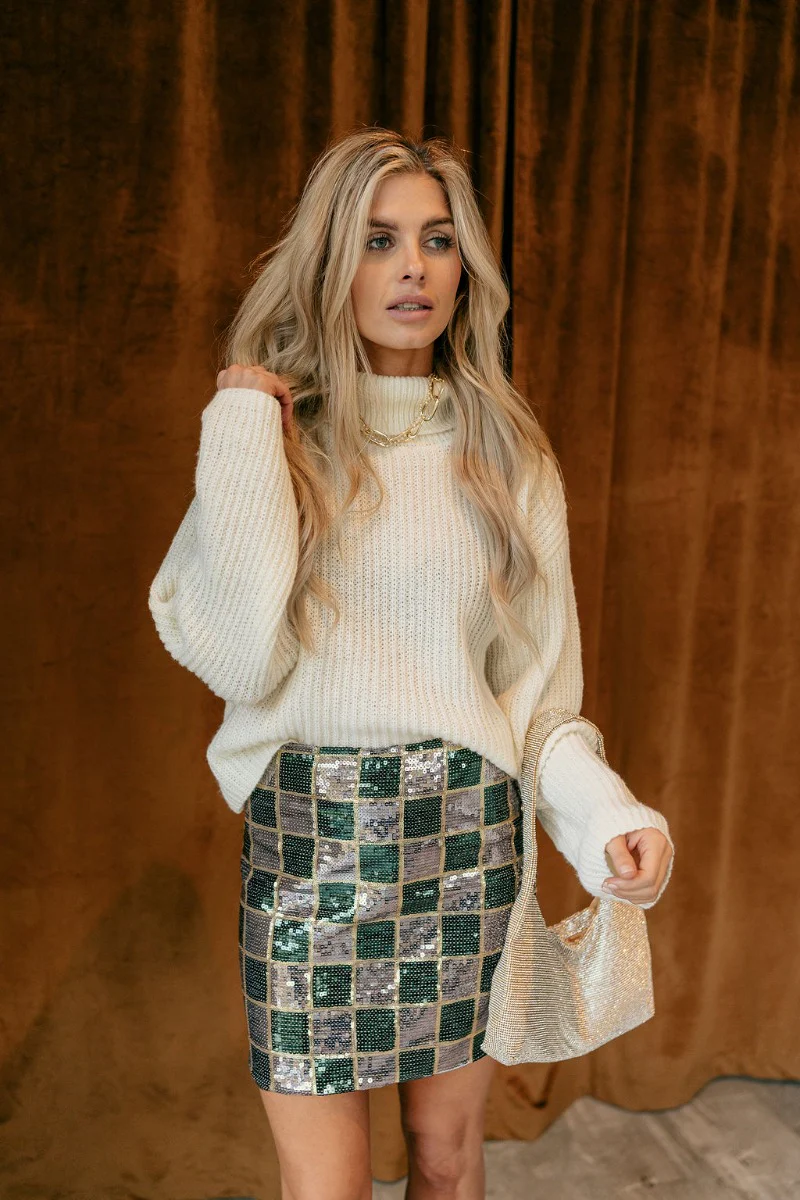 Alise Sparkle Checker Skirt - Image 2