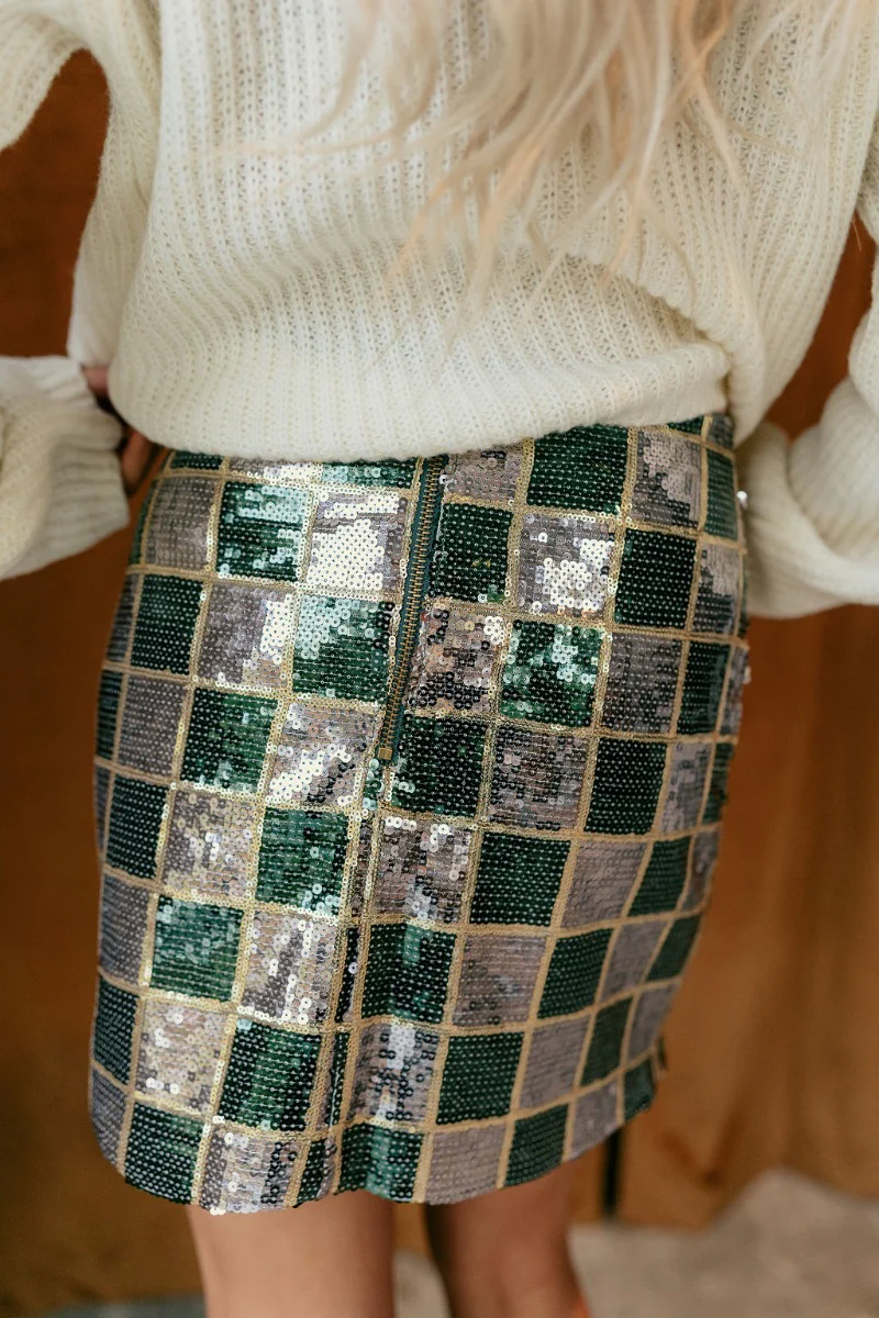 Alise Sparkle Checker Skirt - Image 5