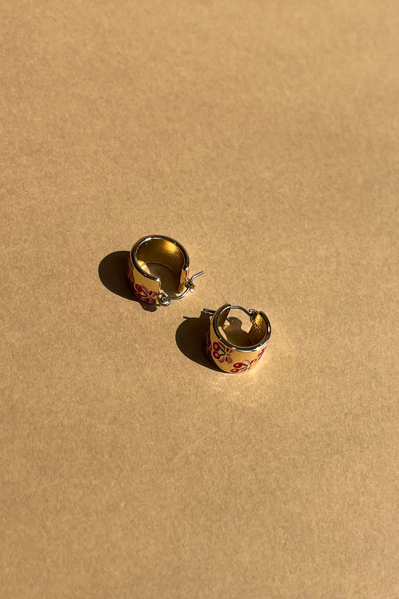 Alyssa Gold & Cherry Huggie Earring