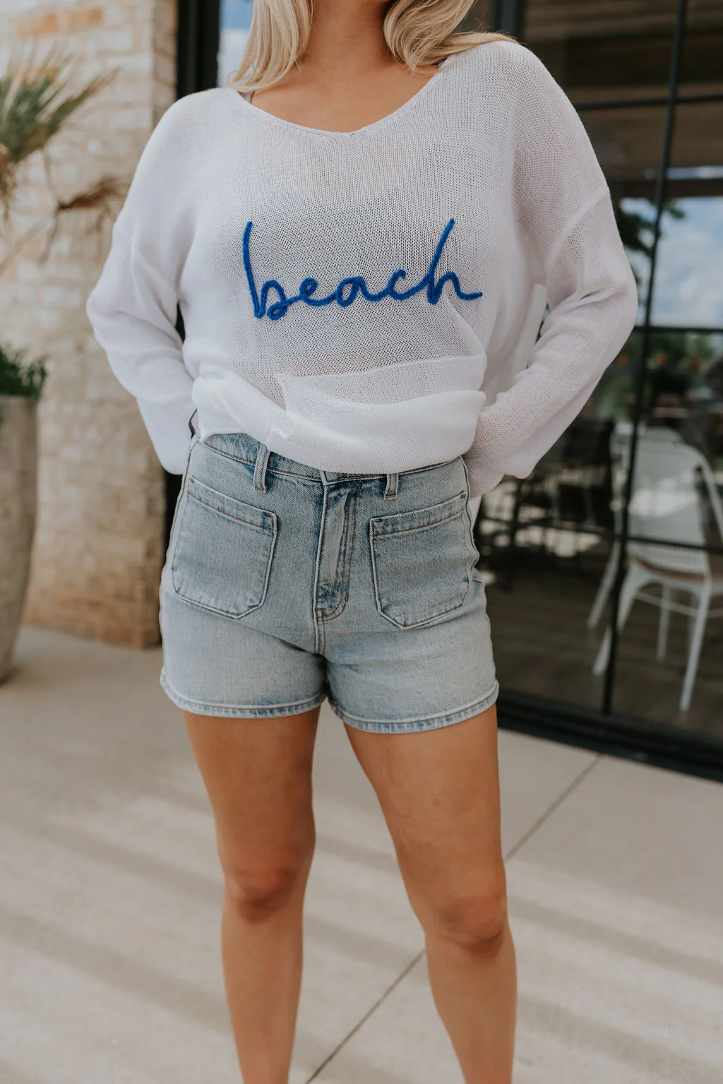 Alyssa Light Wash Denim Shorts