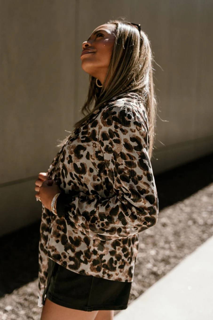 Amalie Cheetah Tie Neckline Top - Image 3
