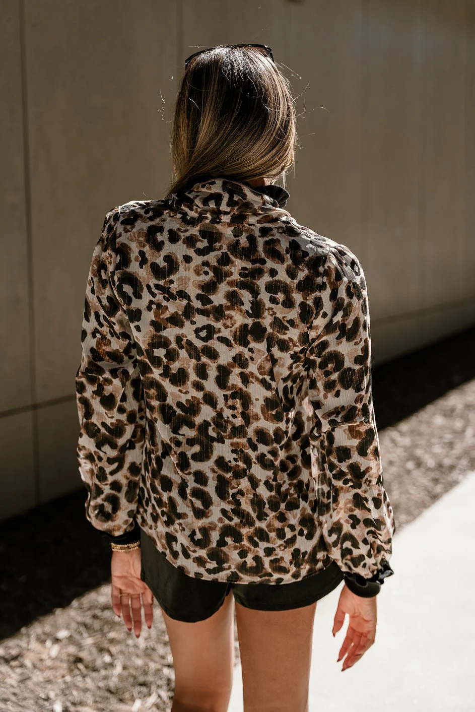 Amalie Cheetah Tie Neckline Top - Image 4