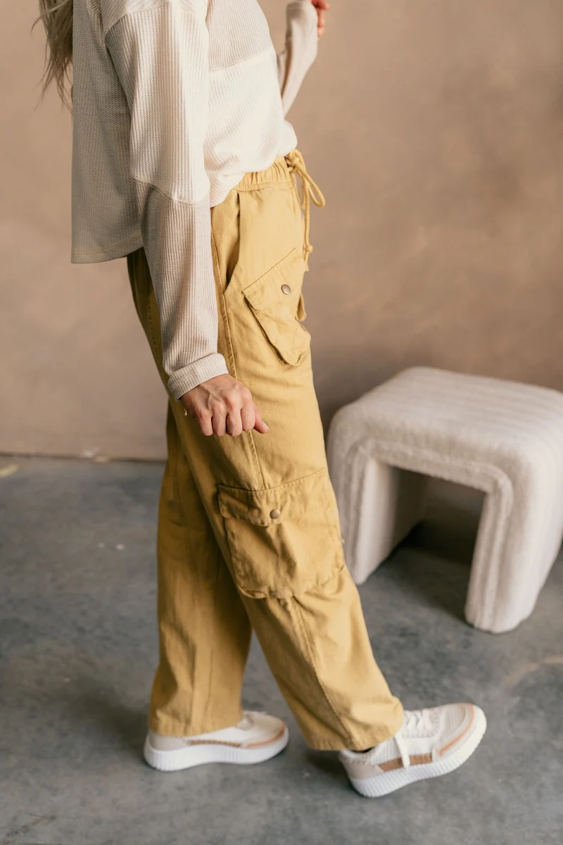 Amanda Mustard Cargo Pants - Image 5