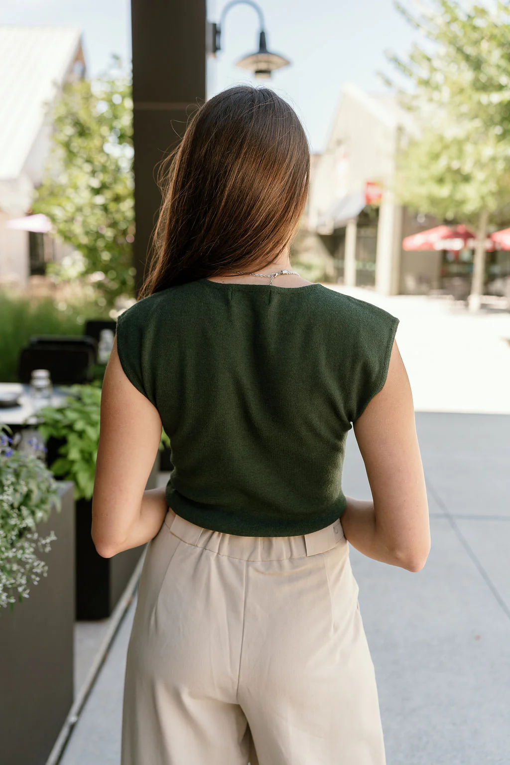 Amara Dark Green Sleeveless Tank - Image 4