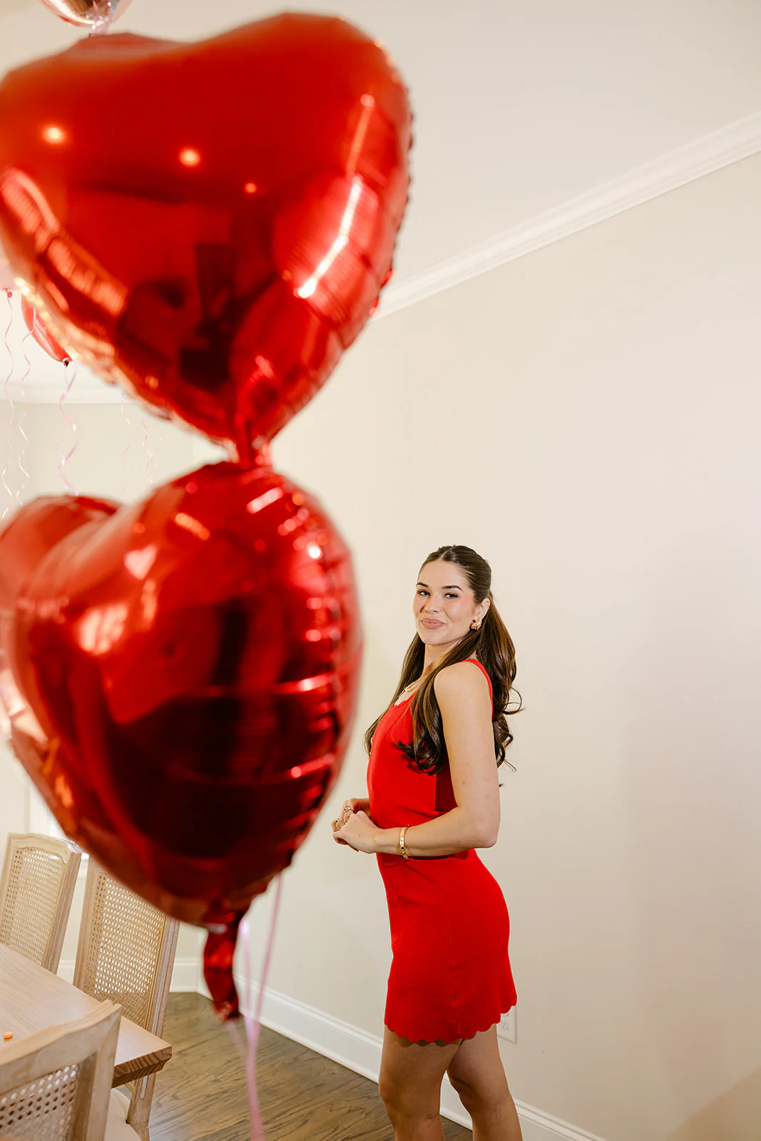 Amara Red Scalloped Mini Dress - Image 8