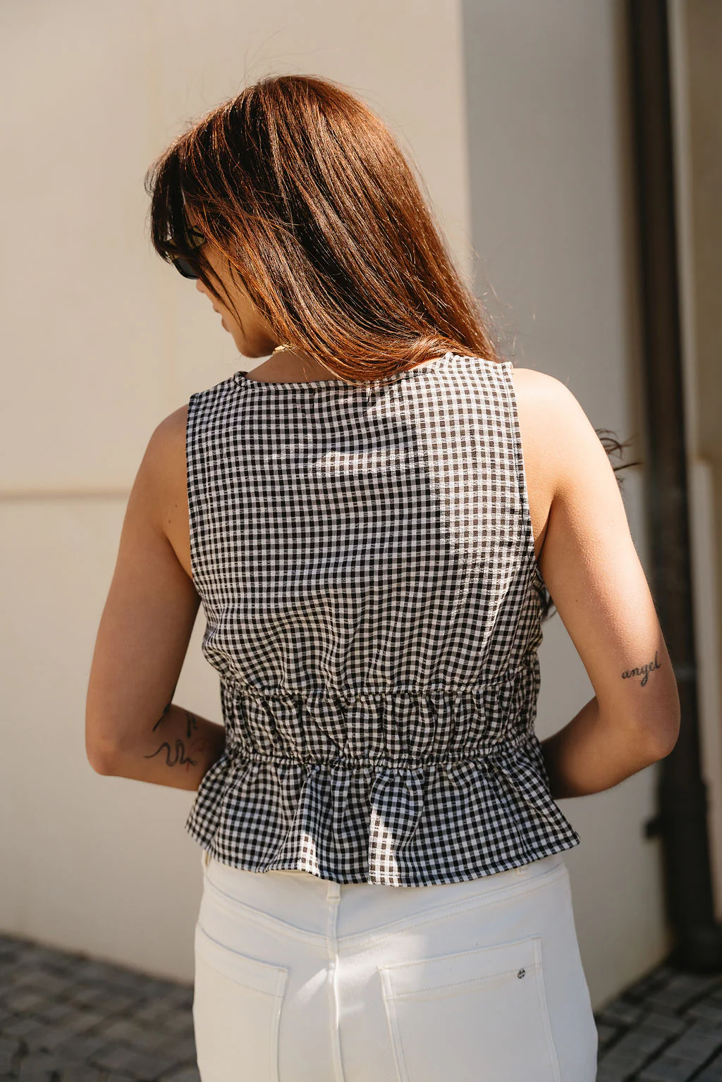 Amaris Black & White Gingham Tank - Image 4