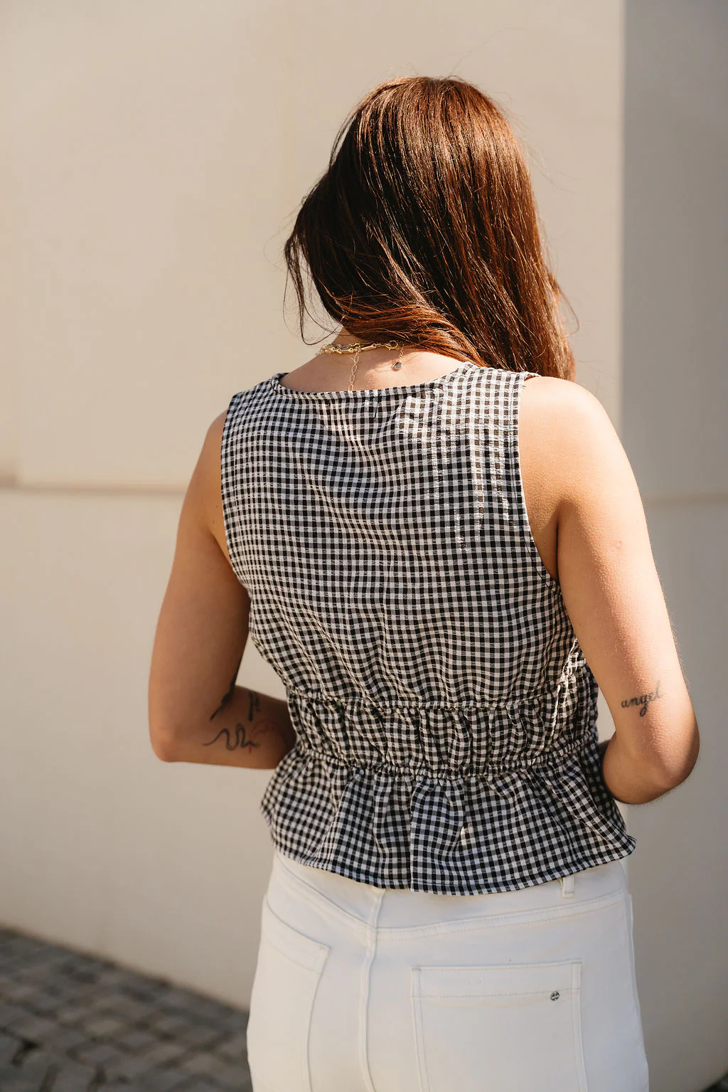 Amaris Black & White Gingham Tank - Image 6