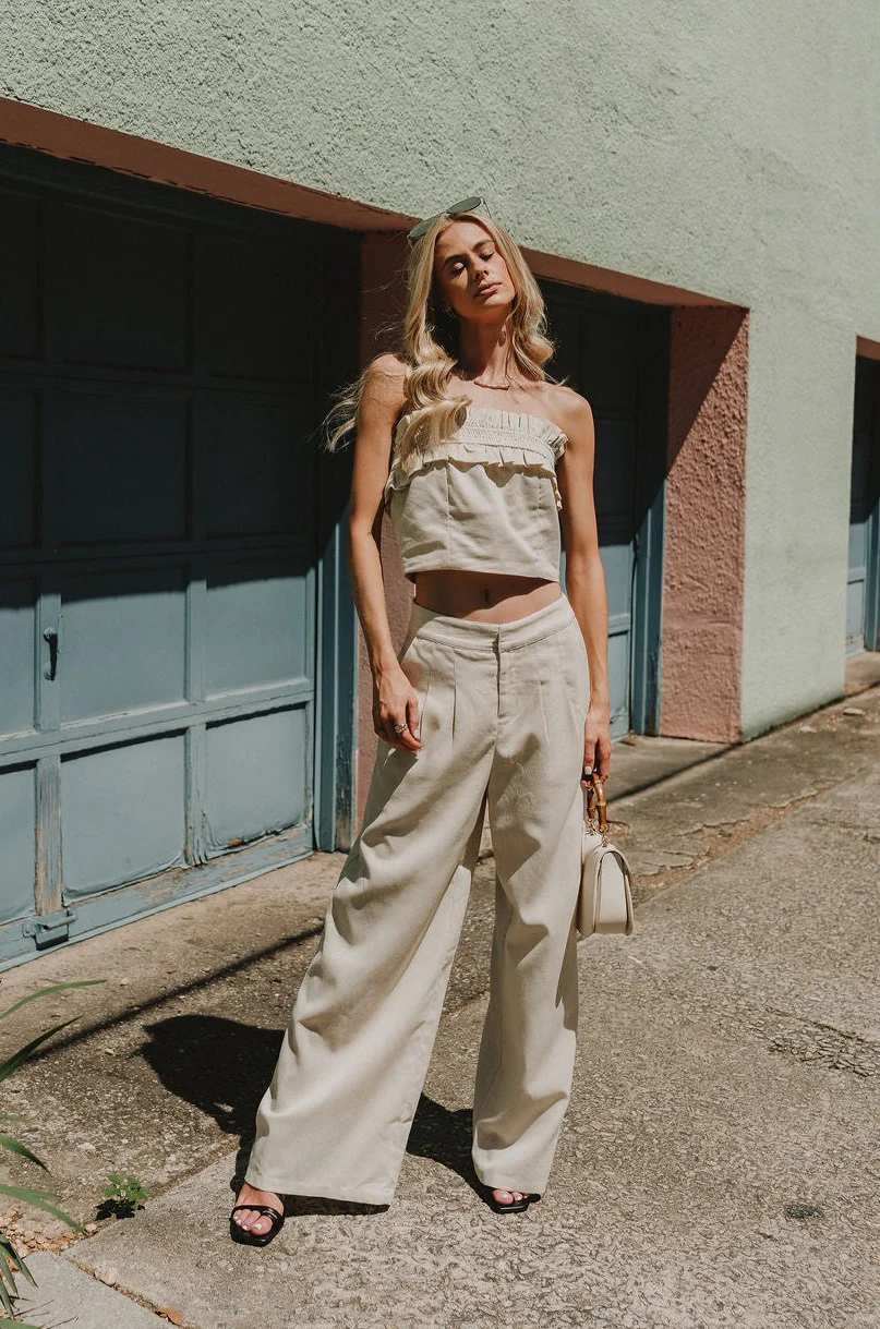 Amaya Natural Strapless Crop Top - Image 2